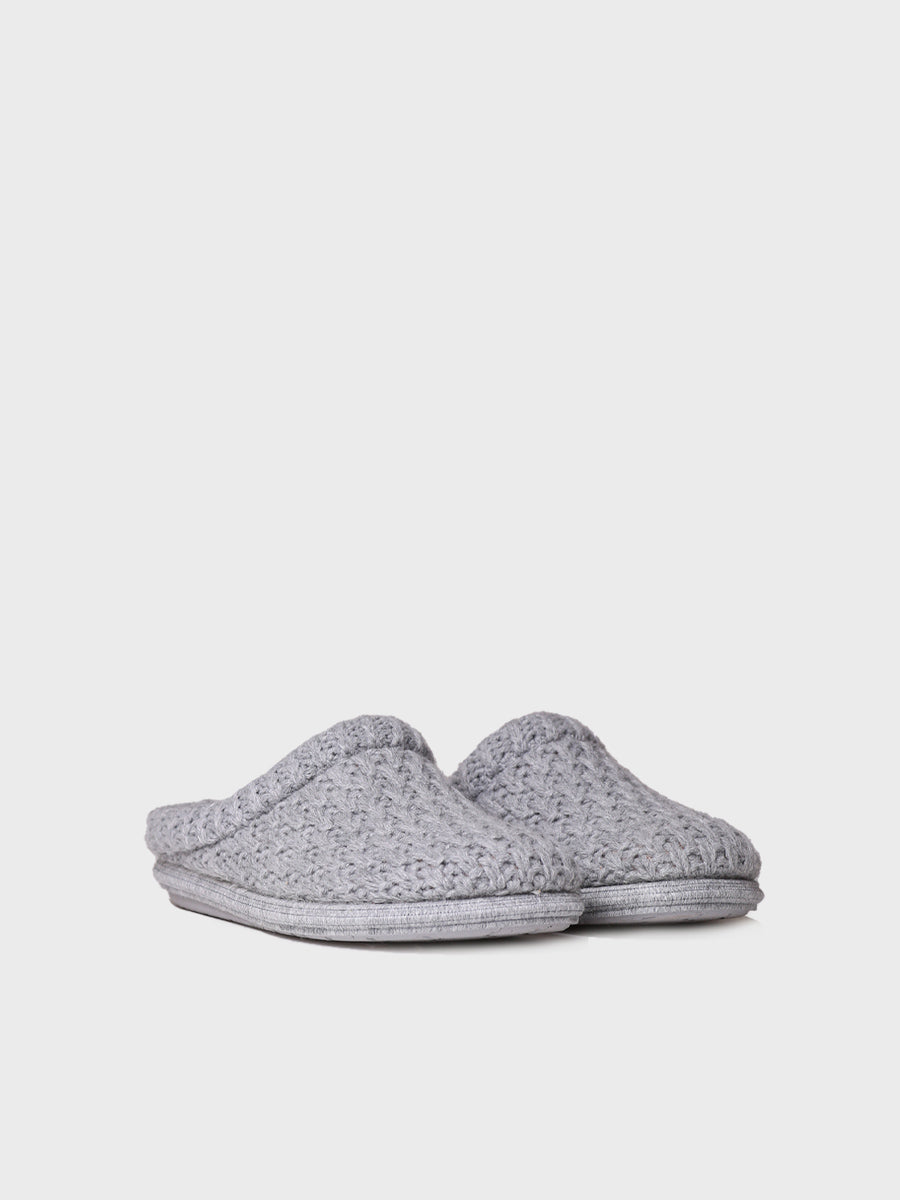 Chaussons pour femmes en tissu tressé en  Gris - DOMI-SR