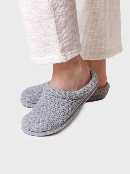 Chaussons pour femmes en tissu tressé en  Gris - DOMI-SR