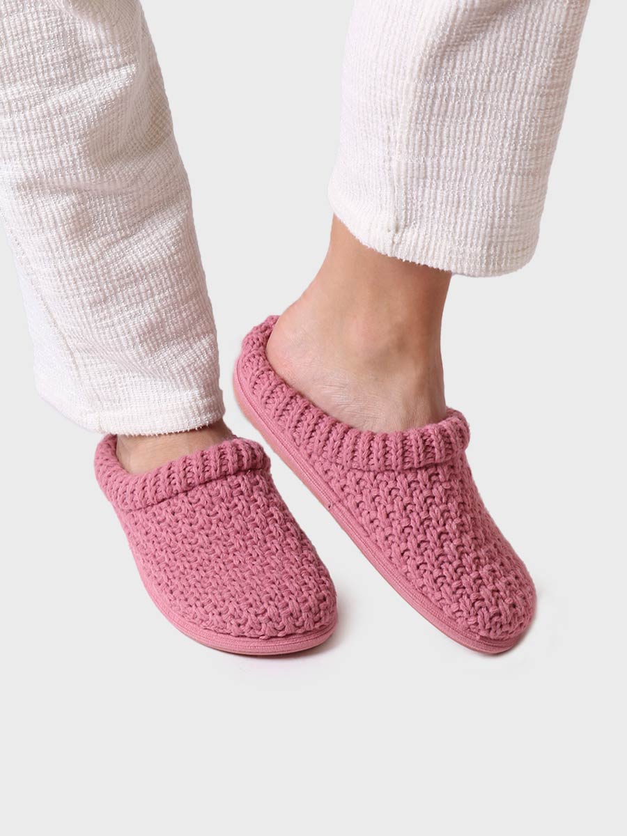 Chaussons pour femmes en tissu tressé en  Gris - DOMI-SR