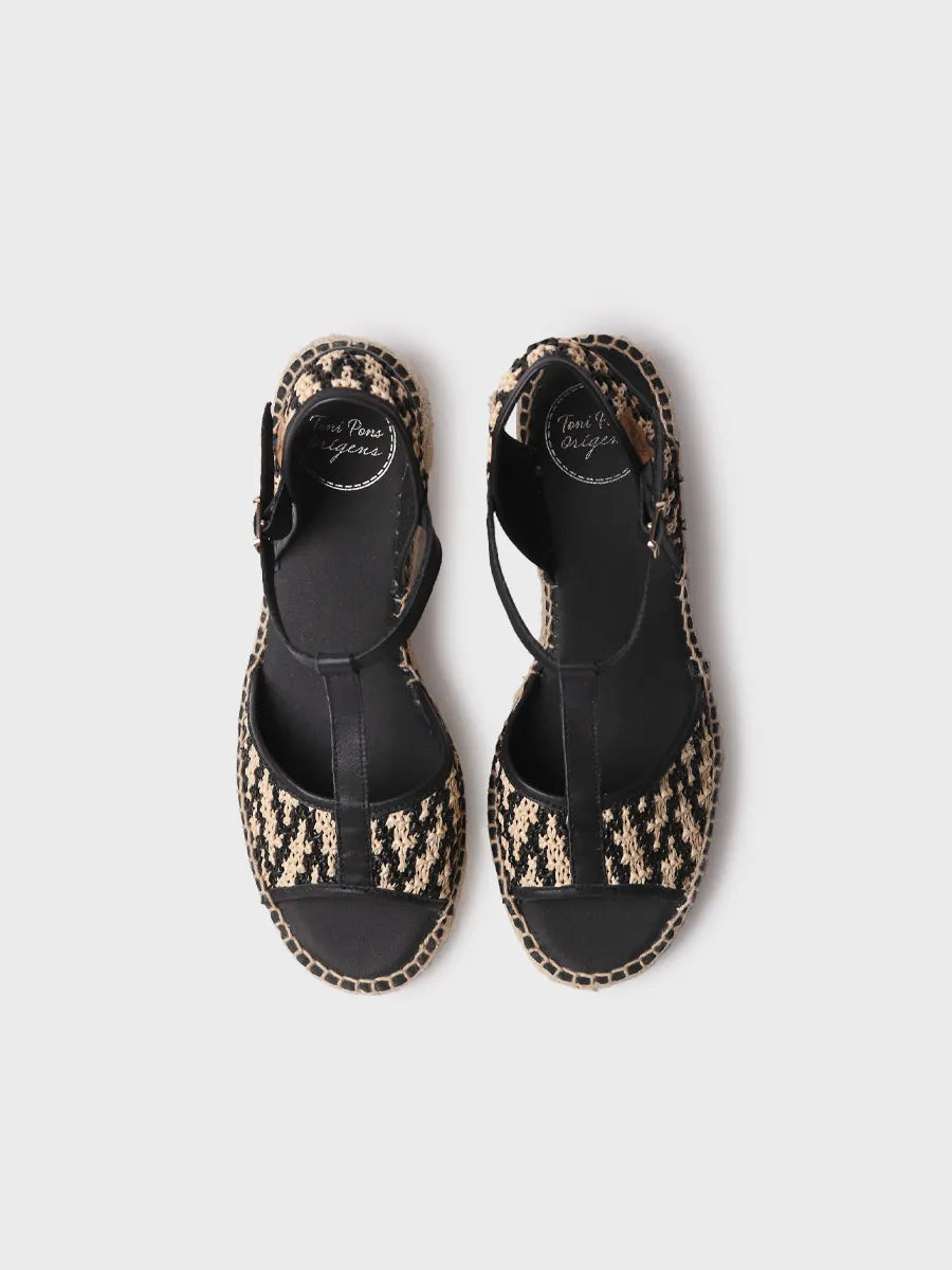  - Alpargatas de tacón bajo de mujer en rafia y piel | DONATA-RP  - Toni Pons  