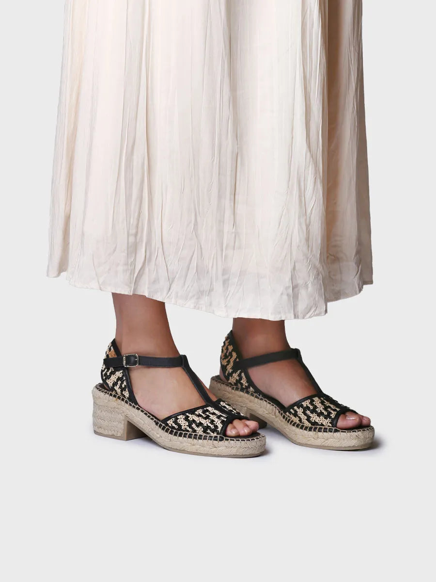  - Alpargatas de tacón bajo de mujer en rafia y piel | DONATA-RP  - Toni Pons  