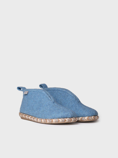 Slipper abotinada para mujer en fieltro en Nude | DORIA-FP