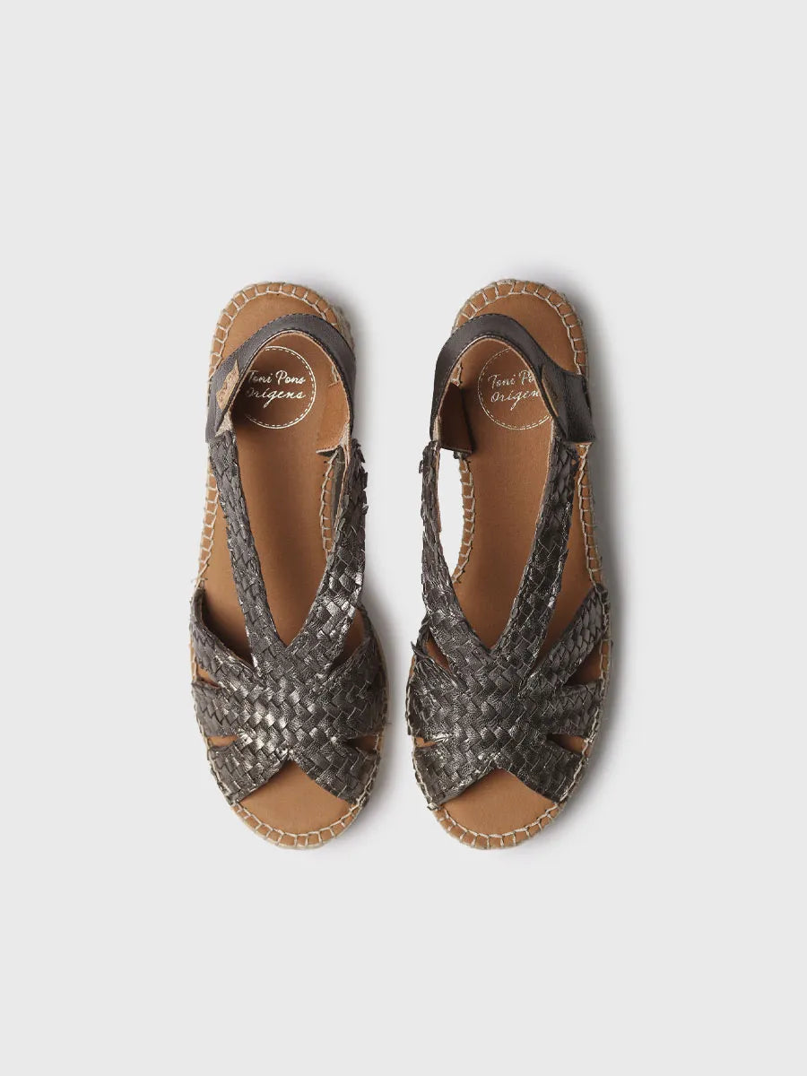  - Alpargatas de tacón bajo de mujer en tejido metalizado | DORIS  - Toni Pons  