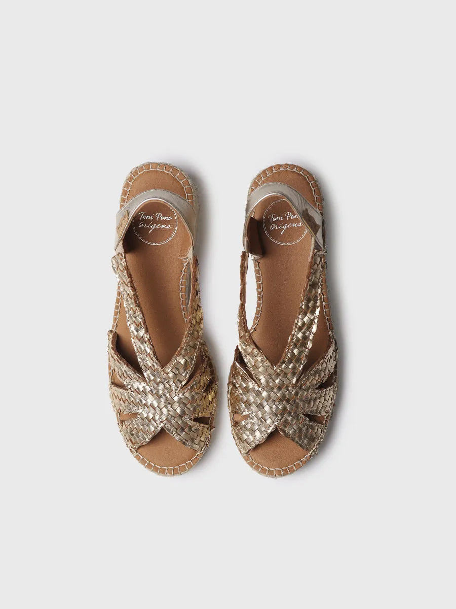  - Alpargatas de tacón bajo de mujer en tejido metalizado | DORIS  - Toni Pons  
