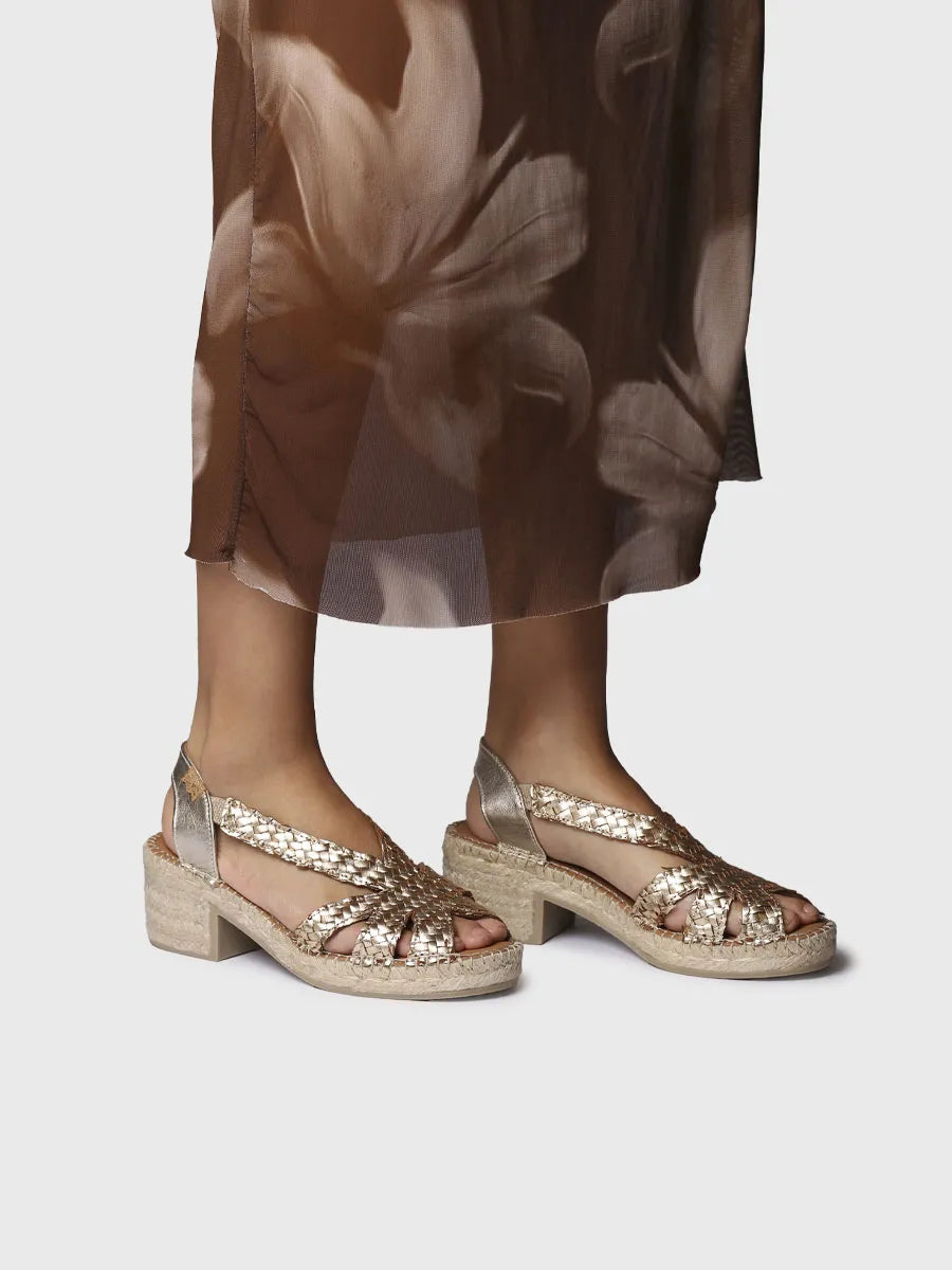  - Alpargatas de tacón bajo de mujer en tejido metalizado | DORIS  - Toni Pons  