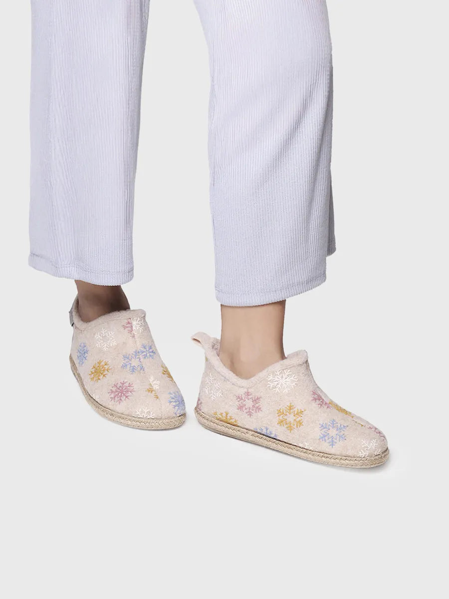 Slipper abotinada para mujer en fieltro | DUNA-CP