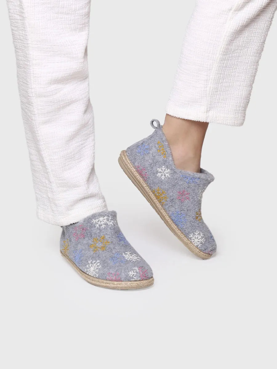 Slipper abotinada para mujer en fieltro | DUNA-CP