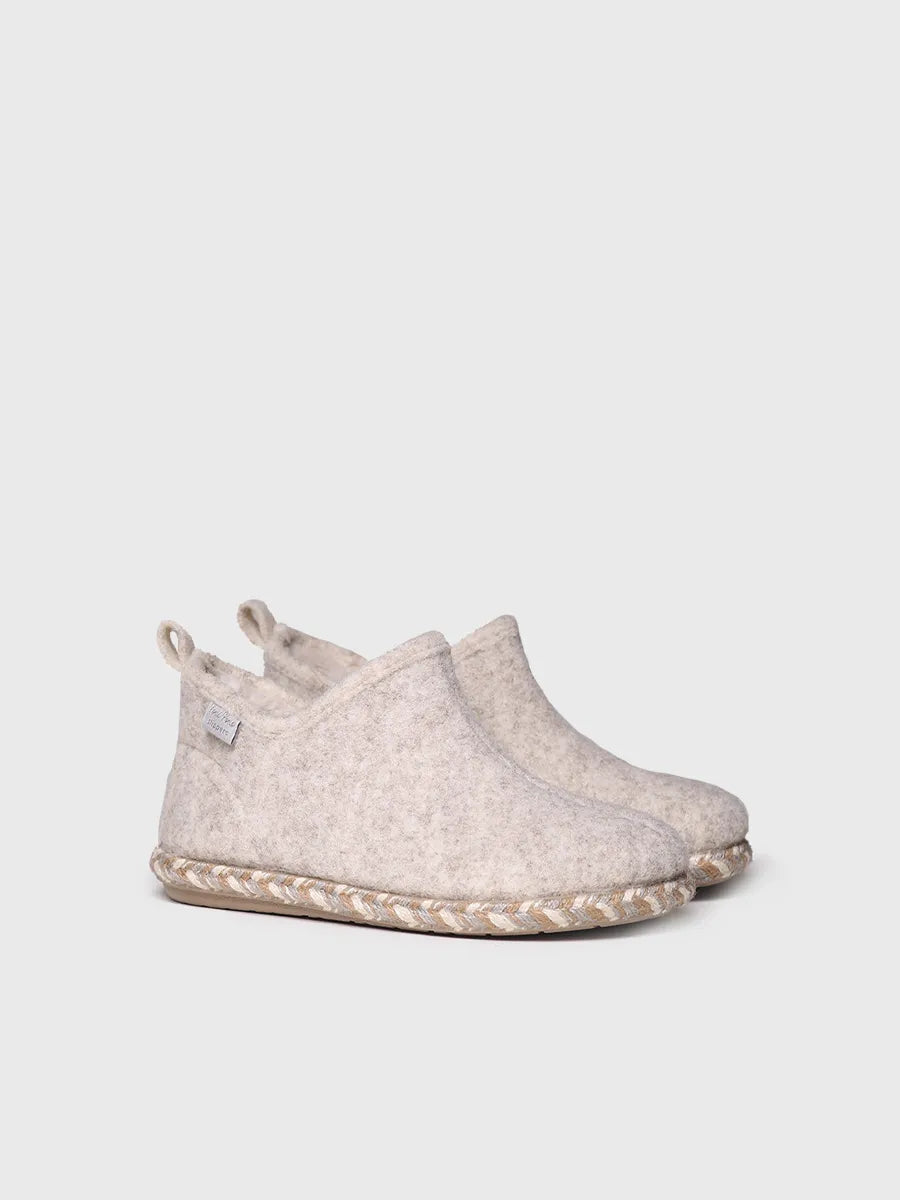 Slipper abotinada para mujer en fieltro | DUNA-FP