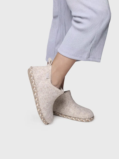 Slipper abotinada para mujer en fieltro | DUNA-FP