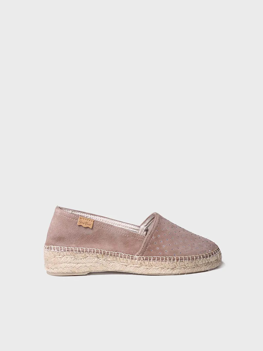 Women's espadrilles with rhinestones in Taupe colour - EDDY-ST