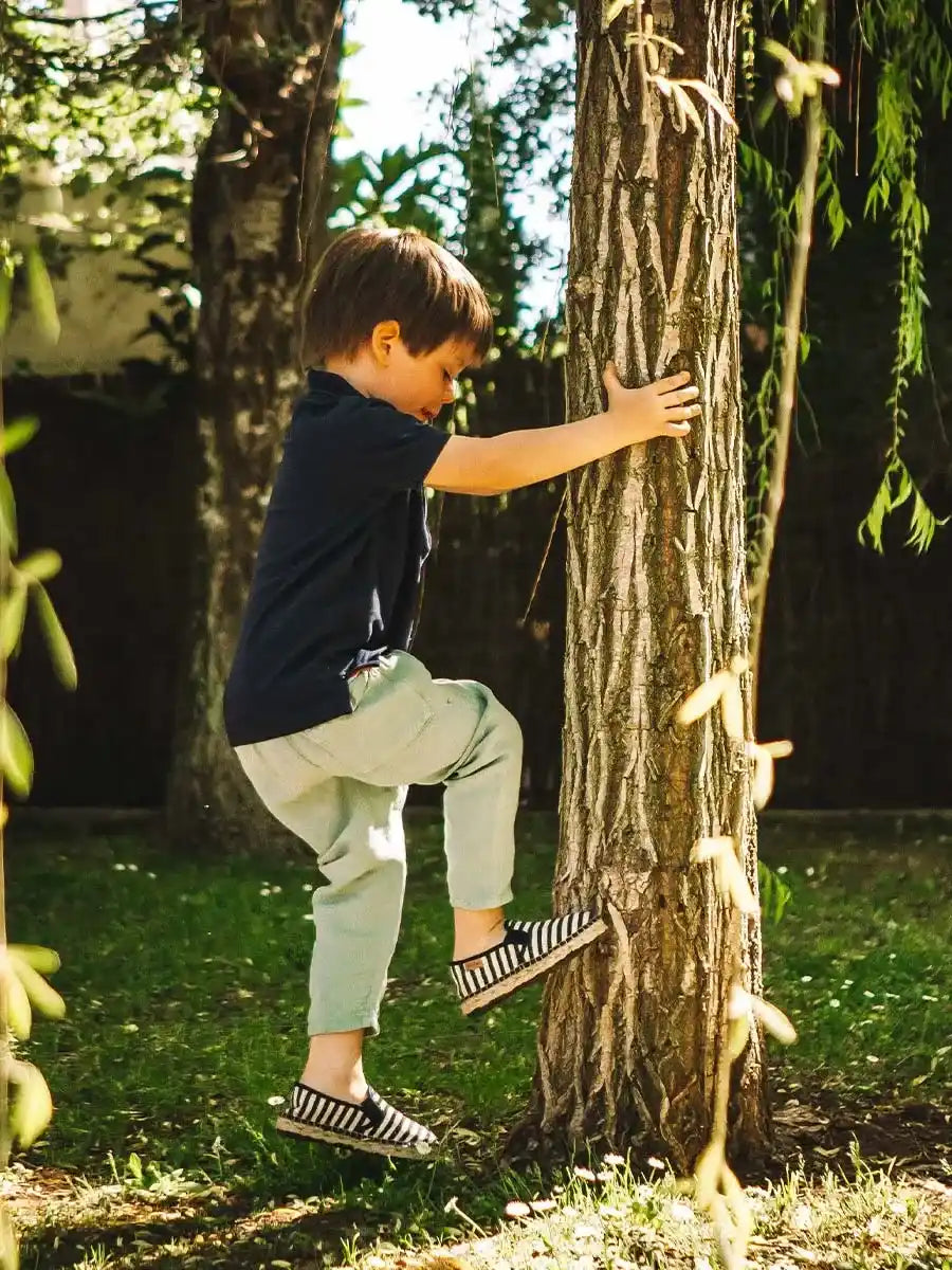 Espadrille enfants et tissu marinière 