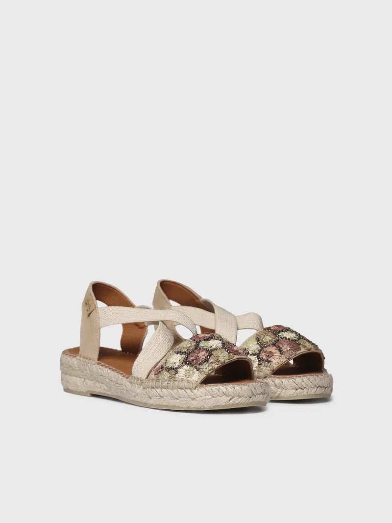  - Alpargatas de cuña baja de mujer en rafia multicolor | EIDER-FS  - Toni Pons  