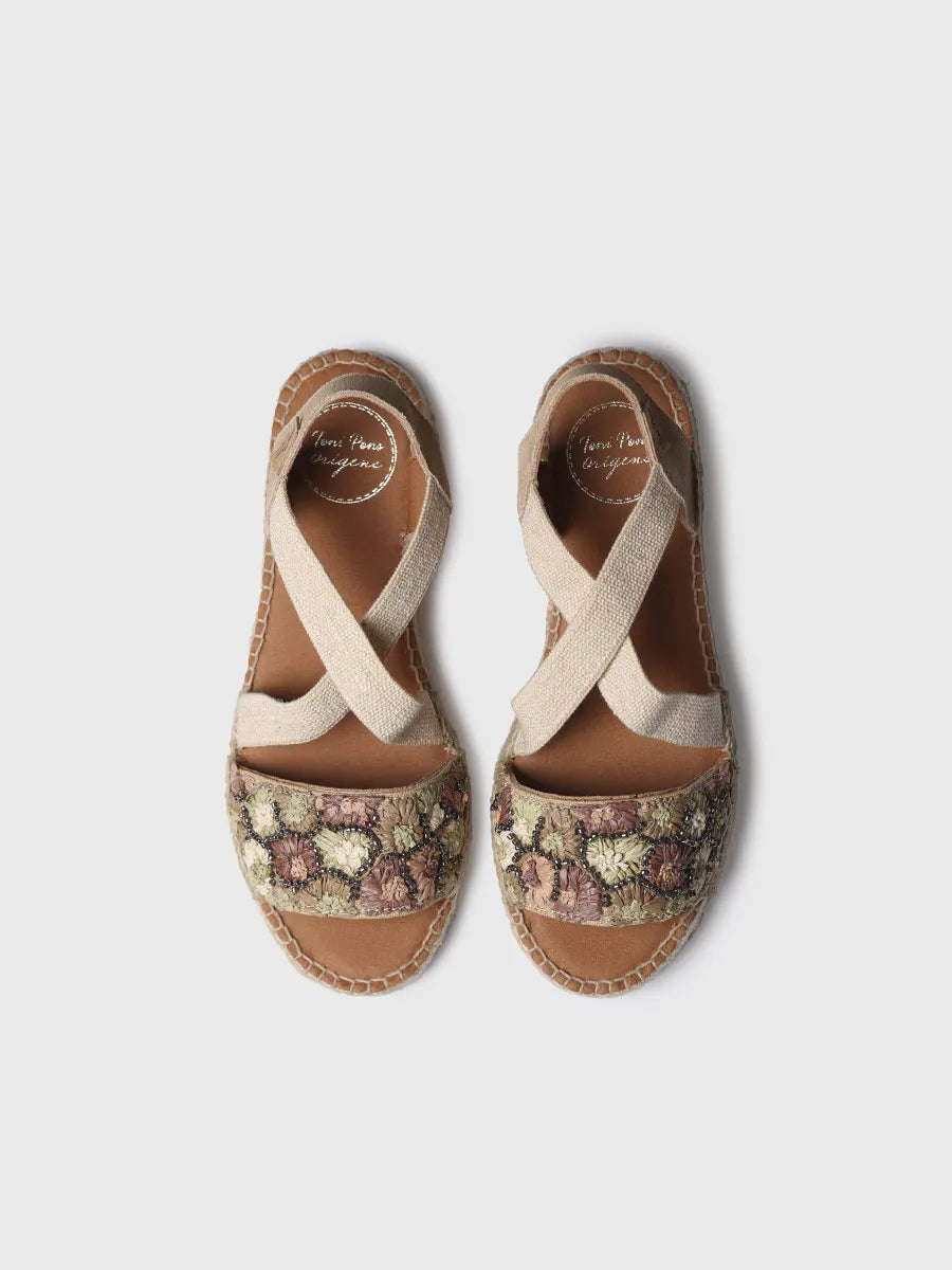  - Alpargatas de cuña baja de mujer en rafia multicolor | EIDER-FS  - Toni Pons  