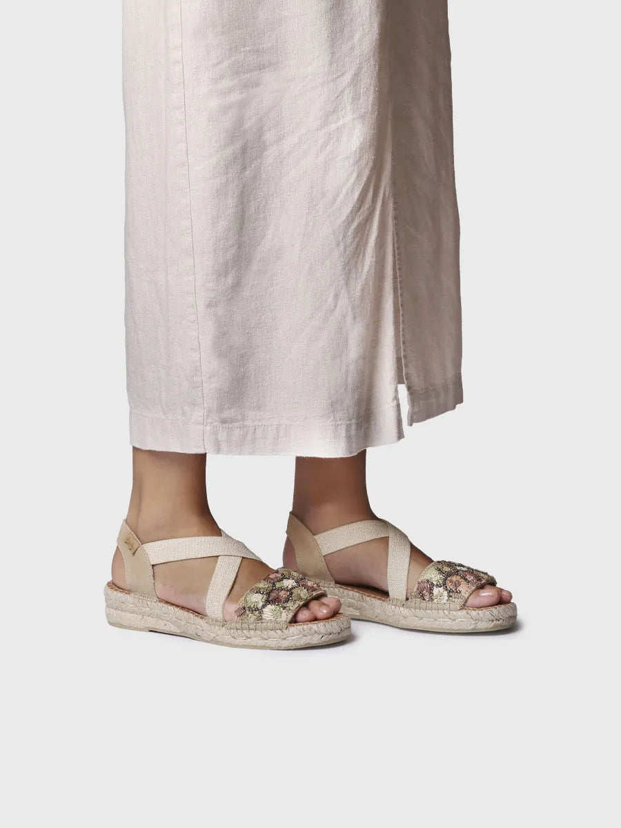  - Alpargatas de cuña baja de mujer en rafia multicolor | EIDER-FS  - Toni Pons  