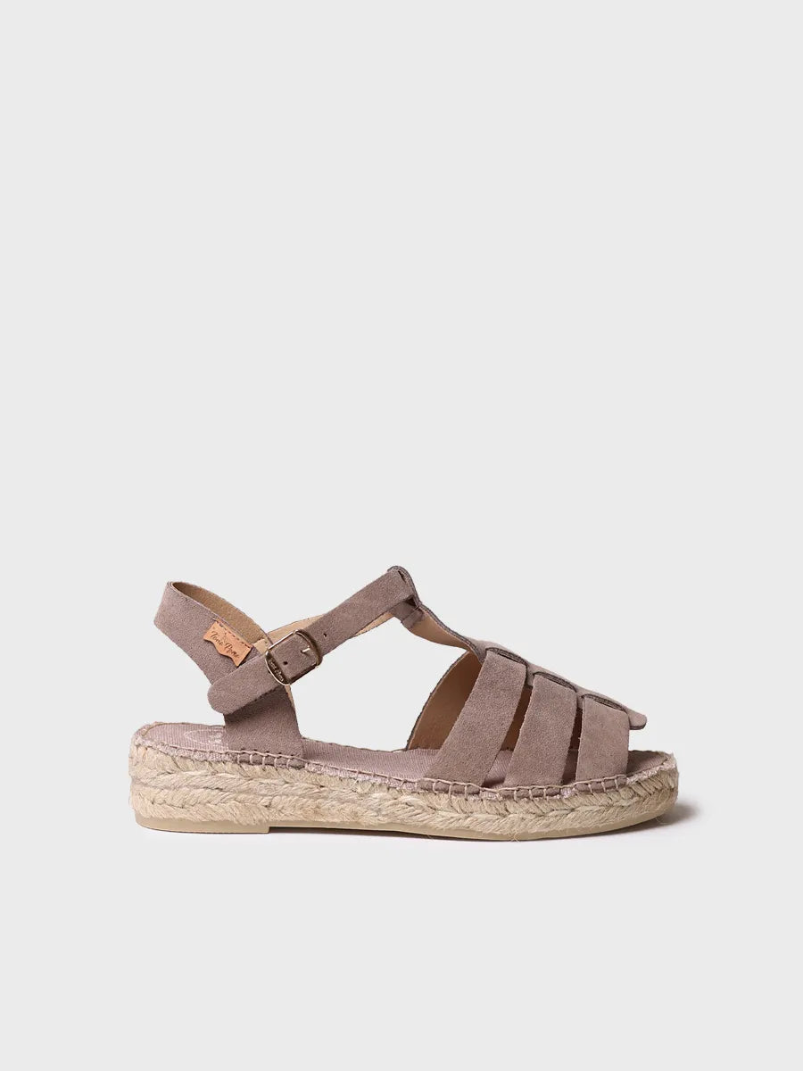 Sandales style méduses pour femme en croûte de cuir 