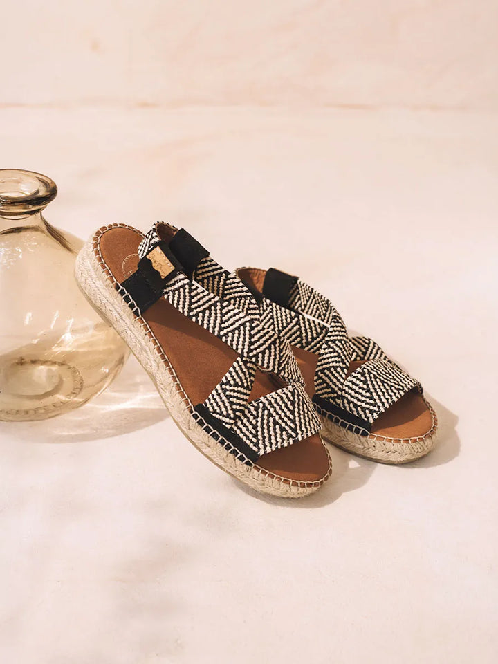 alpargatas mujer - Alpargata abierta de mujer con elásticos multicolor | ELIANA  - Toni Pons  