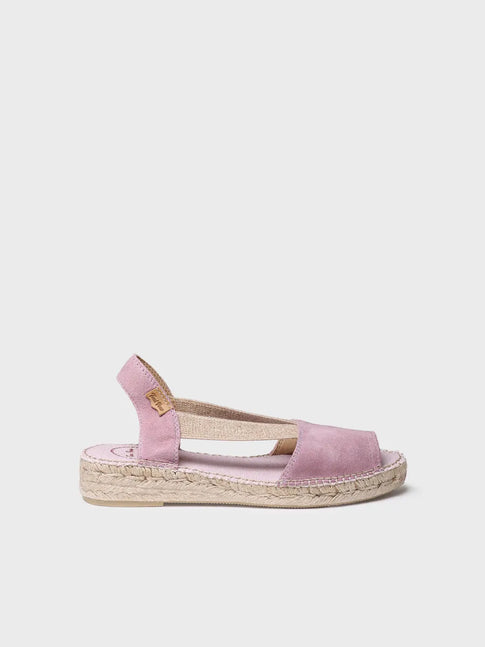 Espadrille plate en daim pour femme 