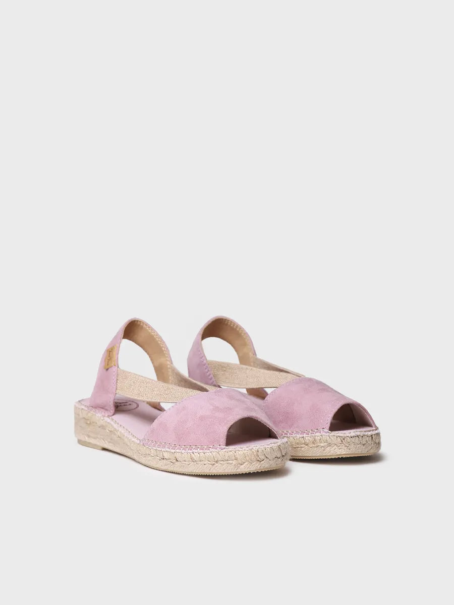 Espadrille plate en daim pour femme 