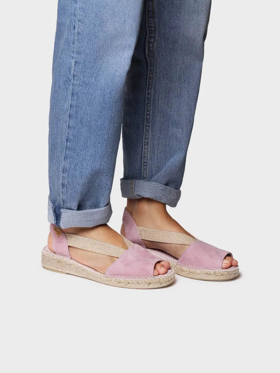 Espadrille plate en daim pour femme 