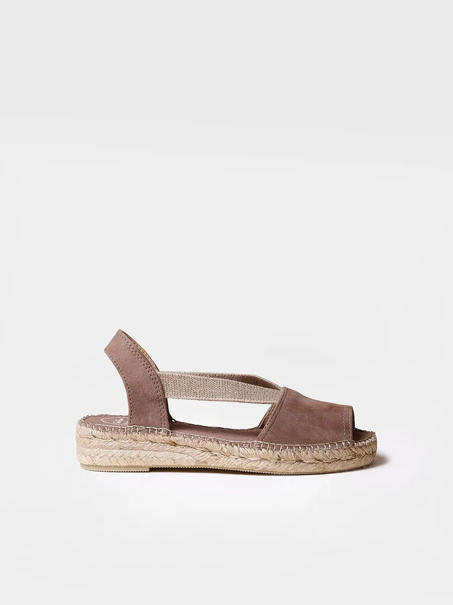 Espadrillas da donna senza tacco in pelle scamosciata 