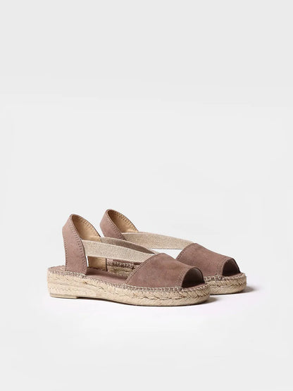 Espadrillas da donna senza tacco in pelle scamosciata 