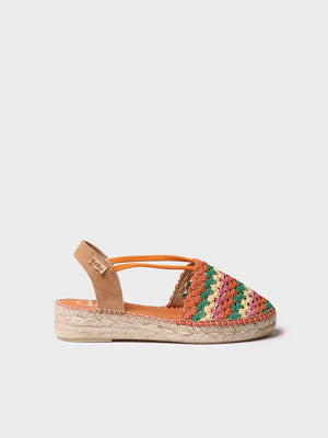 alpargatas mujer - Alpargata plana de mujer en crochet multicolor | EMILIA  - Toni Pons  