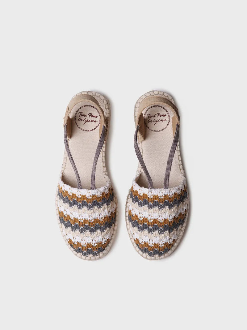 alpargatas mujer - Alpargata plana de mujer en crochet multicolor | EMILIA  - Toni Pons  