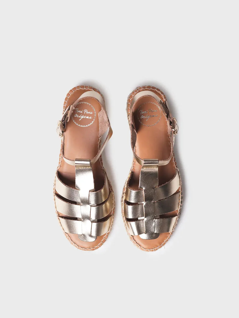 alpargatas mujer - Sandalias cangrejeras planas de mujer en piel | EMMA  - Toni Pons  