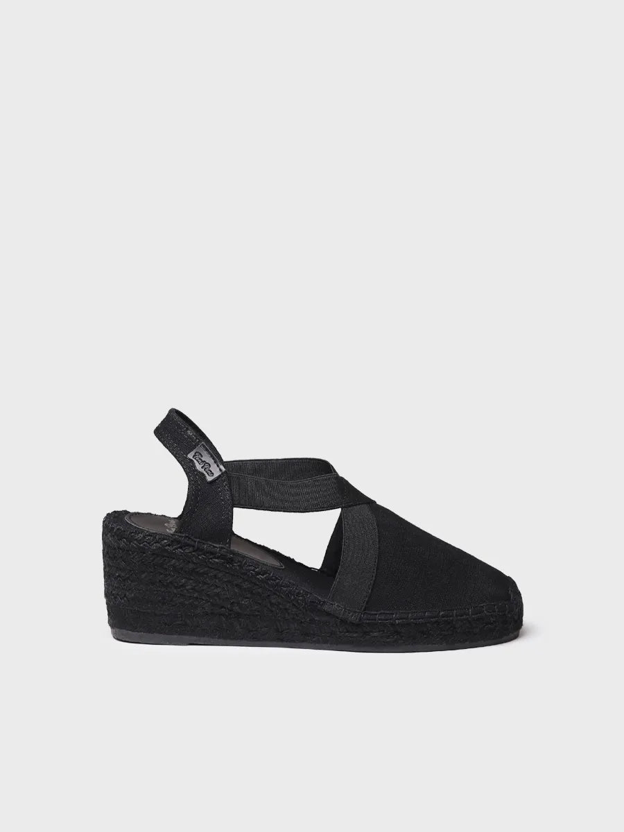 Women's espadrille with jute wedge and elastics