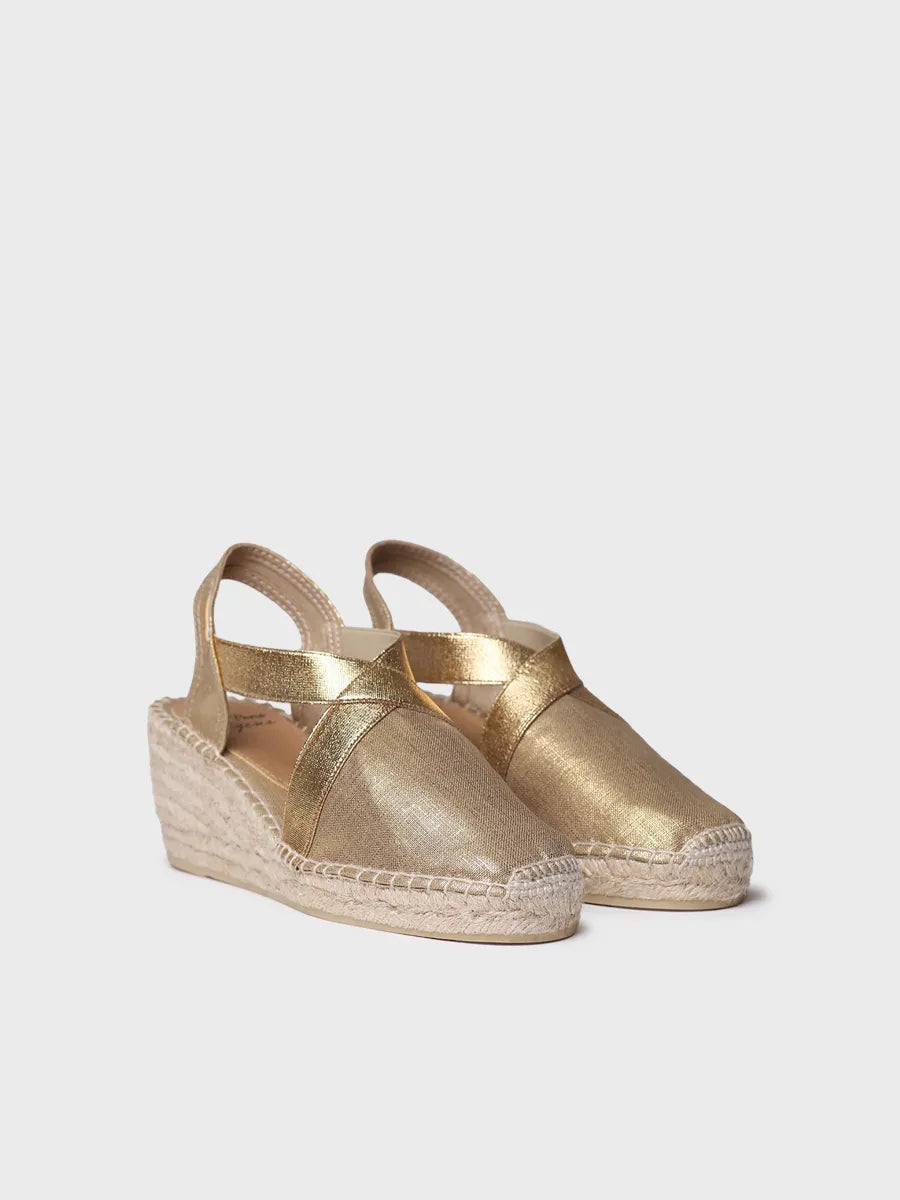 Women's espadrille with jute wedge and elastics