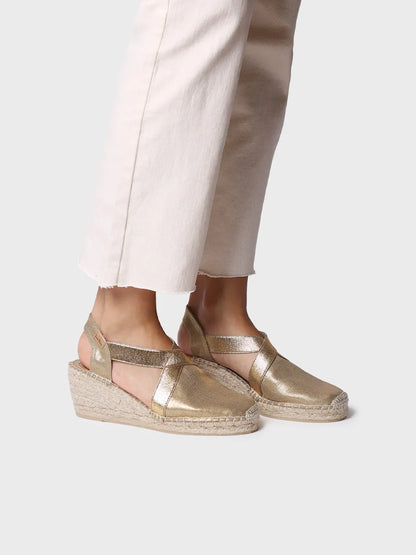 Women's espadrille with jute wedge and elastics