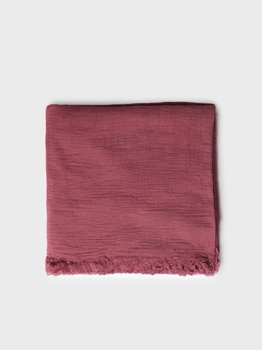 Cotton scarf in burgundy 