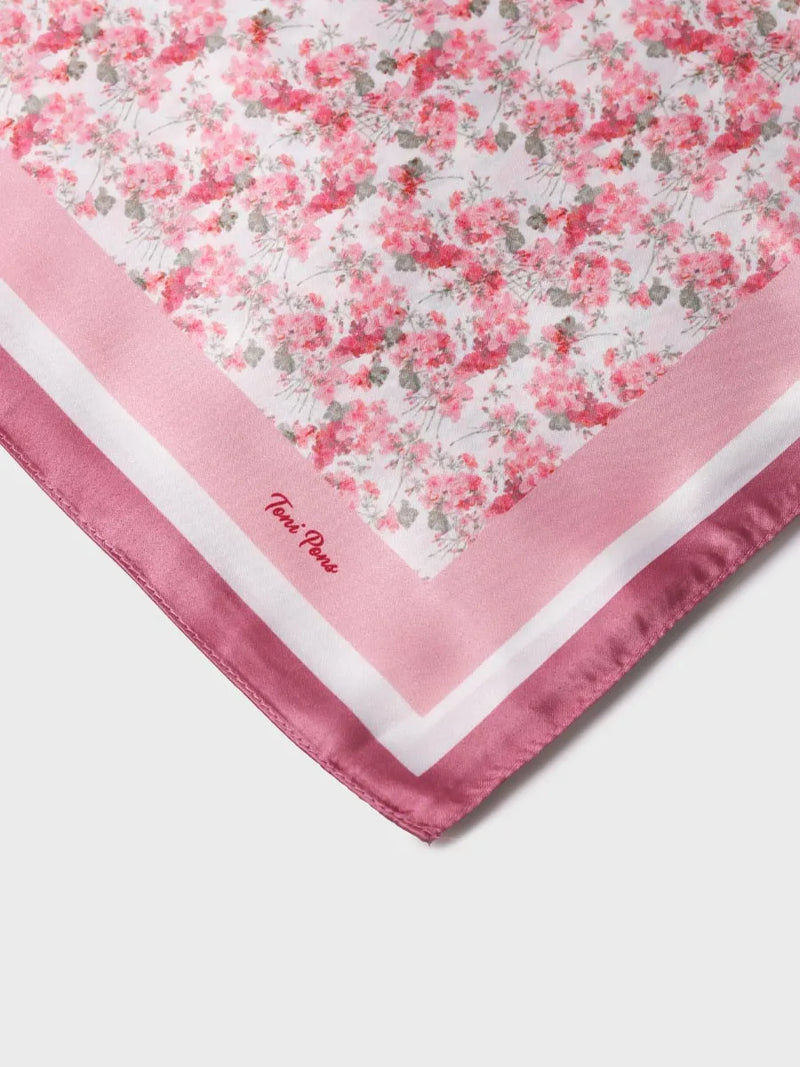 Complementos - Pañuelo cuadrado de mujer en seda con flores | FAUSTINA  - Toni Pons  