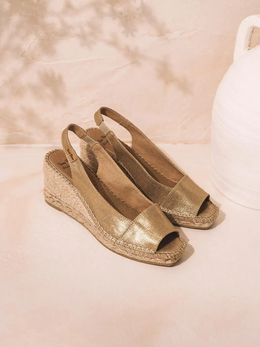 Espadrilles compensées et jute teinté pour femme 