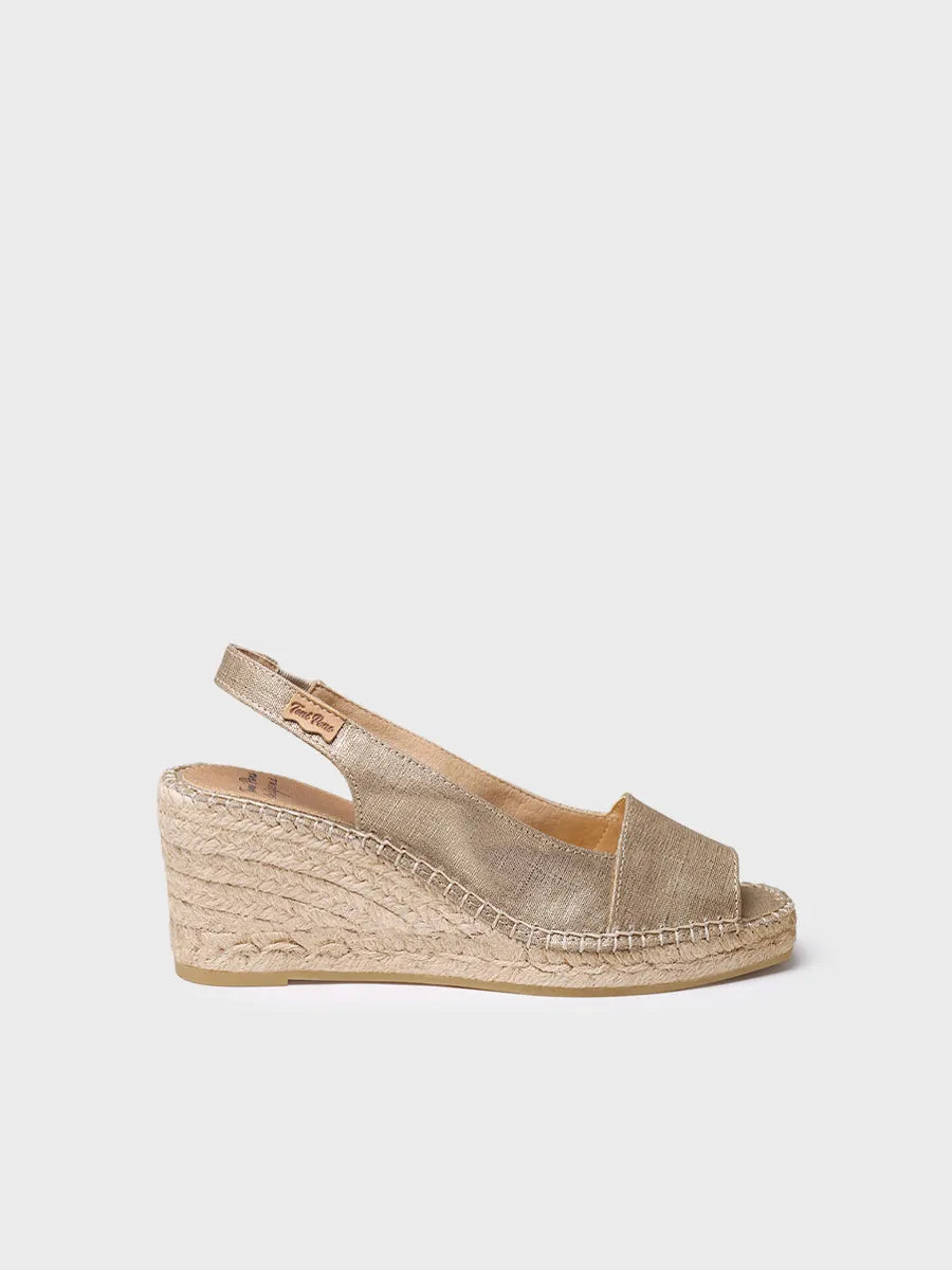 Espadrilles compensées en jute teinté pour femme 