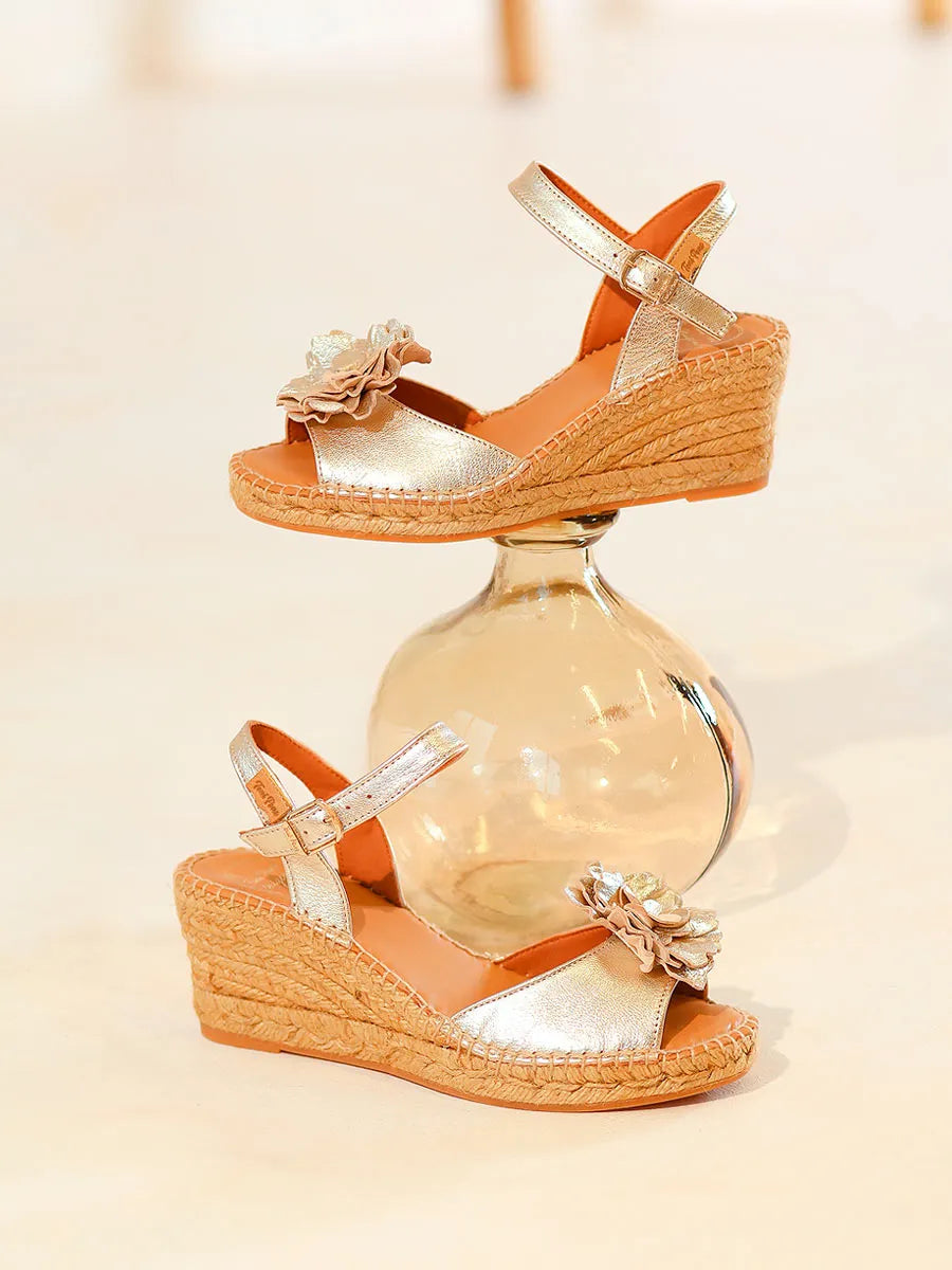 Broche de piel en forma de flor - FLOR-P