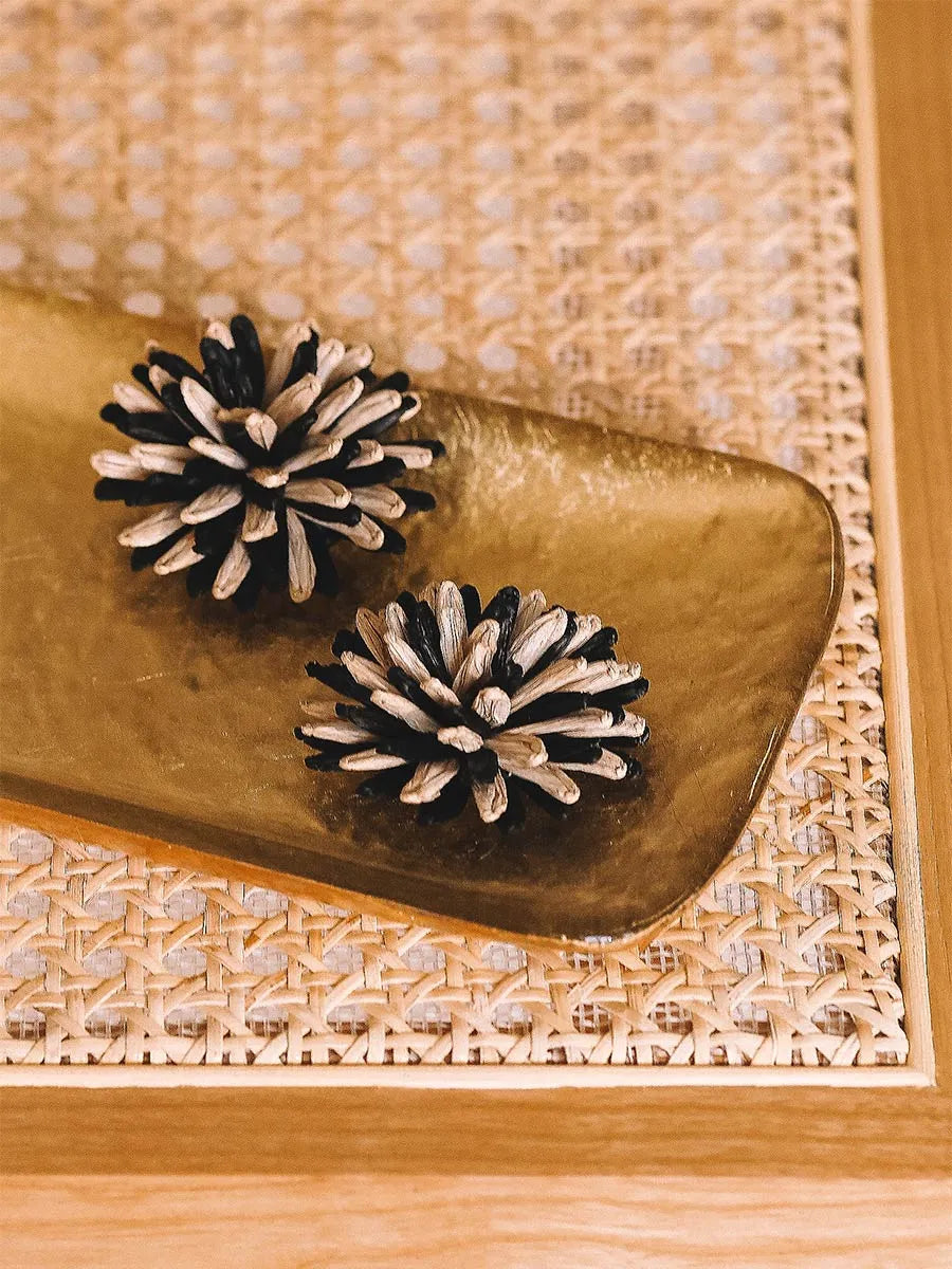 Broche de rafia en forma de flor - FLOR-R