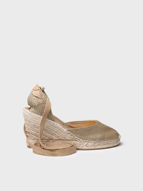 Espadrillas valenciane da donna con zeppa e nastri 