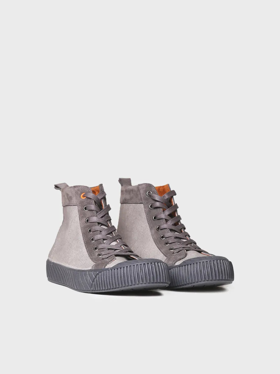 Men's ankle boots in cotton and suede - GAL-BU