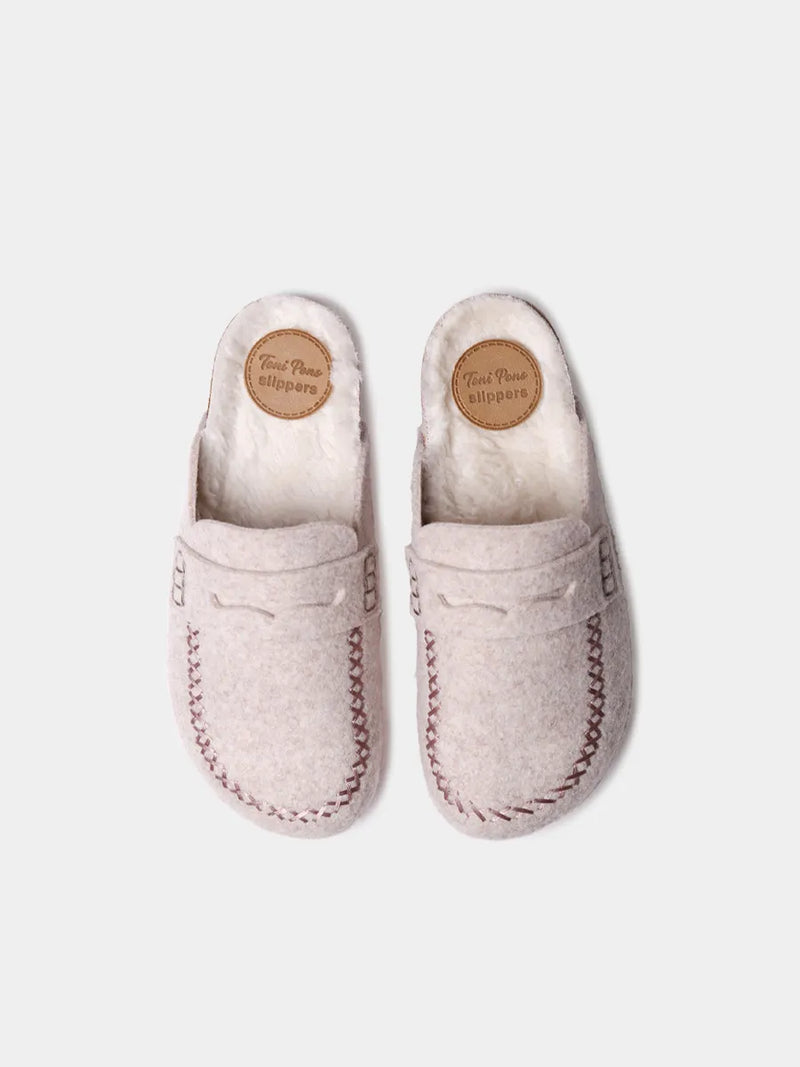 Zapatillas de casa mujer - Zueco de fieltro con suela de corcho para mujer | GANDESA  - Toni Pons  