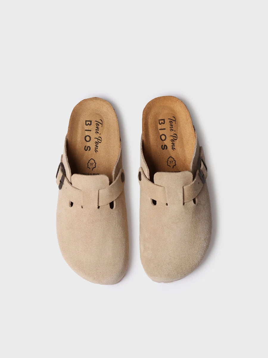  - Zueco de mujer en serraje con hebilla | GEMINA-QT  - Toni Pons  