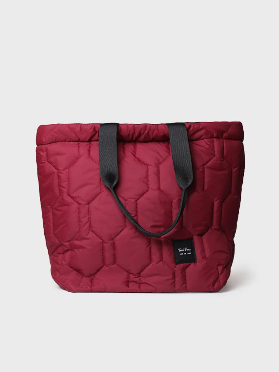 Borsa da donna in tessuto anorak in colore bordeaux 