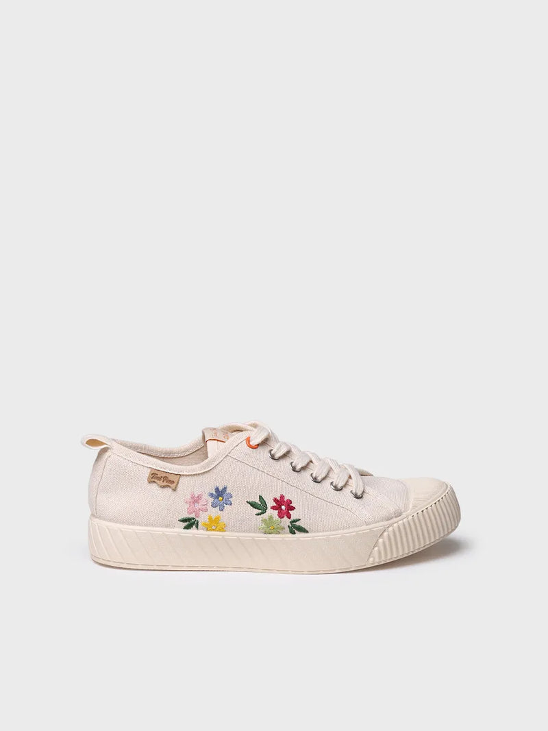 zapatillas mujer - Zapatilla deportiva baja de mujer en algodón reciclado y bordados | GILDA-EJ  - Toni Pons  