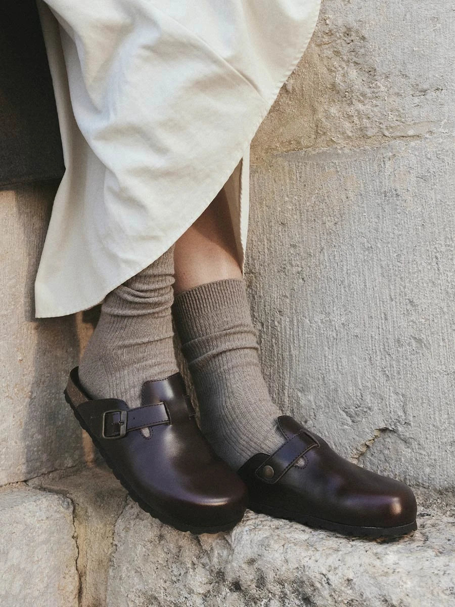 Clog aus Leder mit Schnalle für Damen | GINA