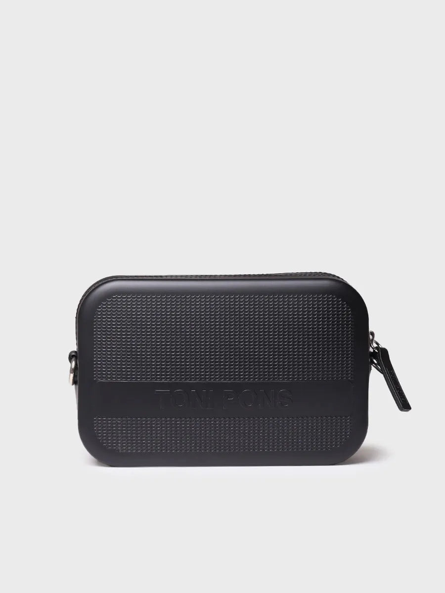 Black rubber shoulder bag 