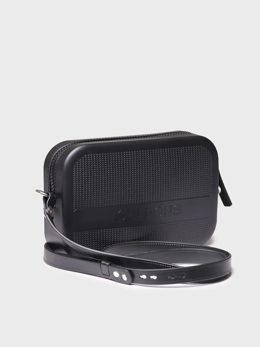 Black rubber shoulder bag 