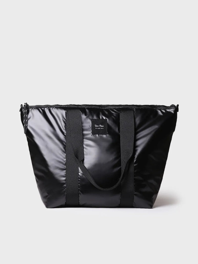 Complementos - Bolso para mujer en material acolchado negro brillante | GINNY  - Toni Pons  