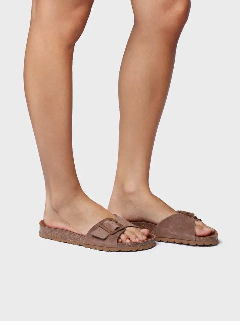 sandalias mujer - Sandalia BIO de mujer con hebilla y suela de corcho | GLIDE-QT  - Toni Pons  