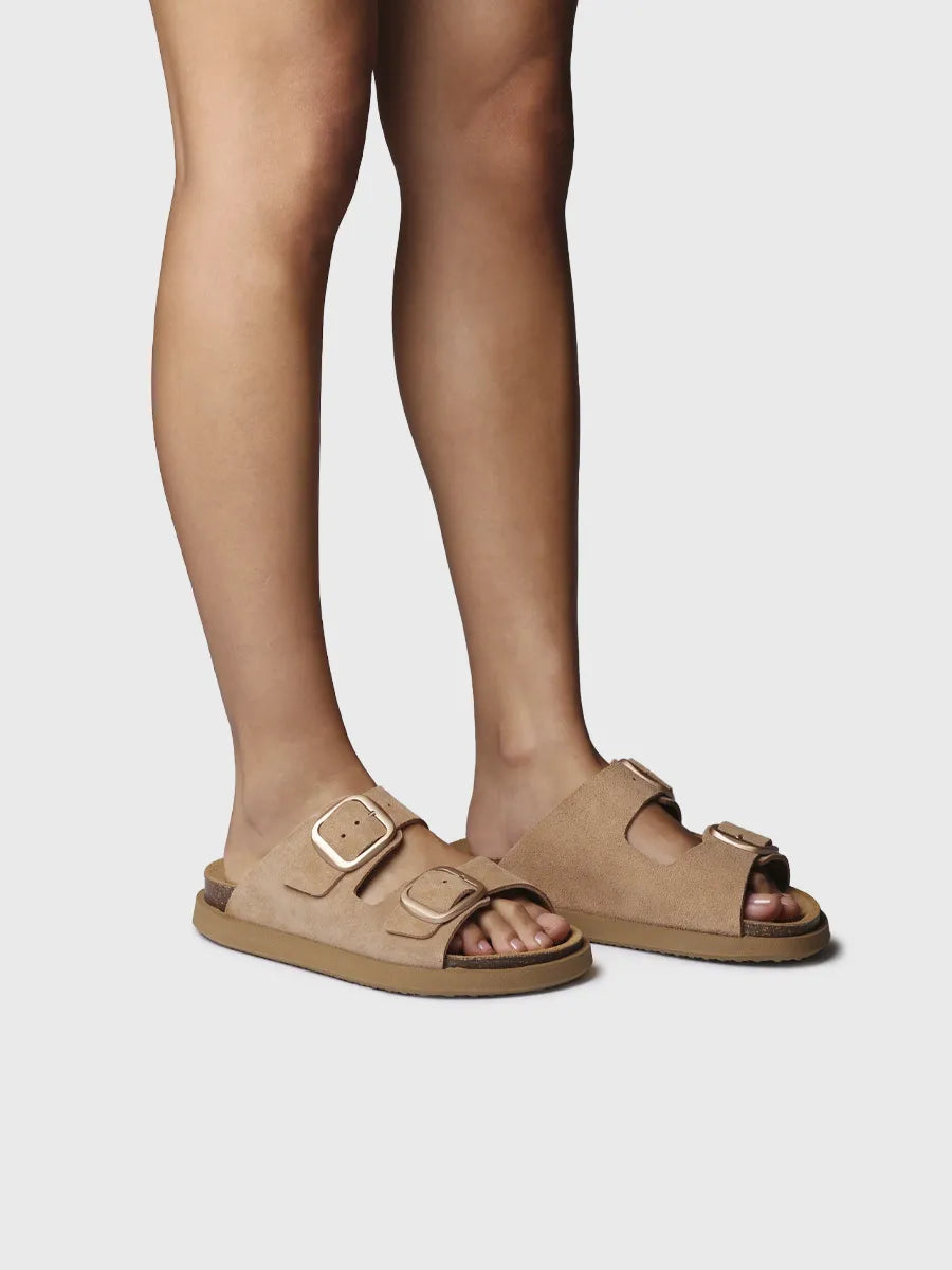  - Sandalia de mujer en serraje con hebillas | GONIA-QT  - Toni Pons  