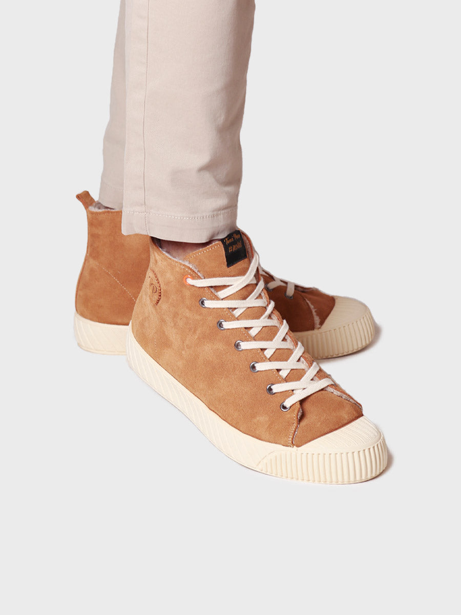 Men's high-top sneaker in split leather - GRANT-SY